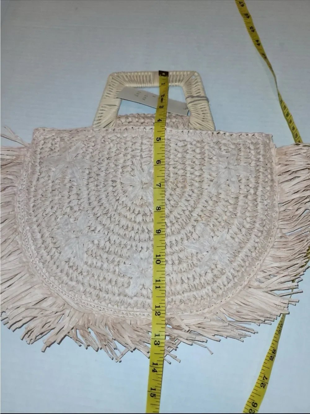 Woven Fringe Straw Tote Bag -also have matching sandals in closet